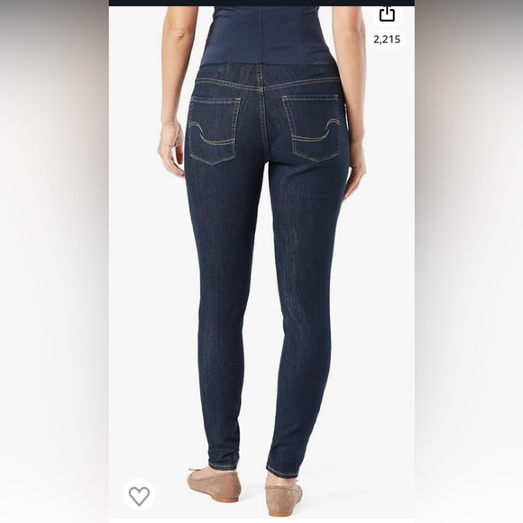 Maternity Signature Levi Strauss Maternity Jeans- Skinny- Dark Wash- Large - Picture 2 of 16